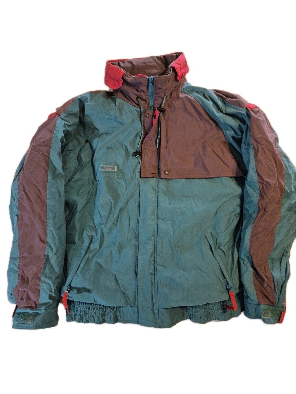 VTG Columbia Powder Keg Men's Sz L Jacket Insulated 4 In 1 Aqua Purple Maroon